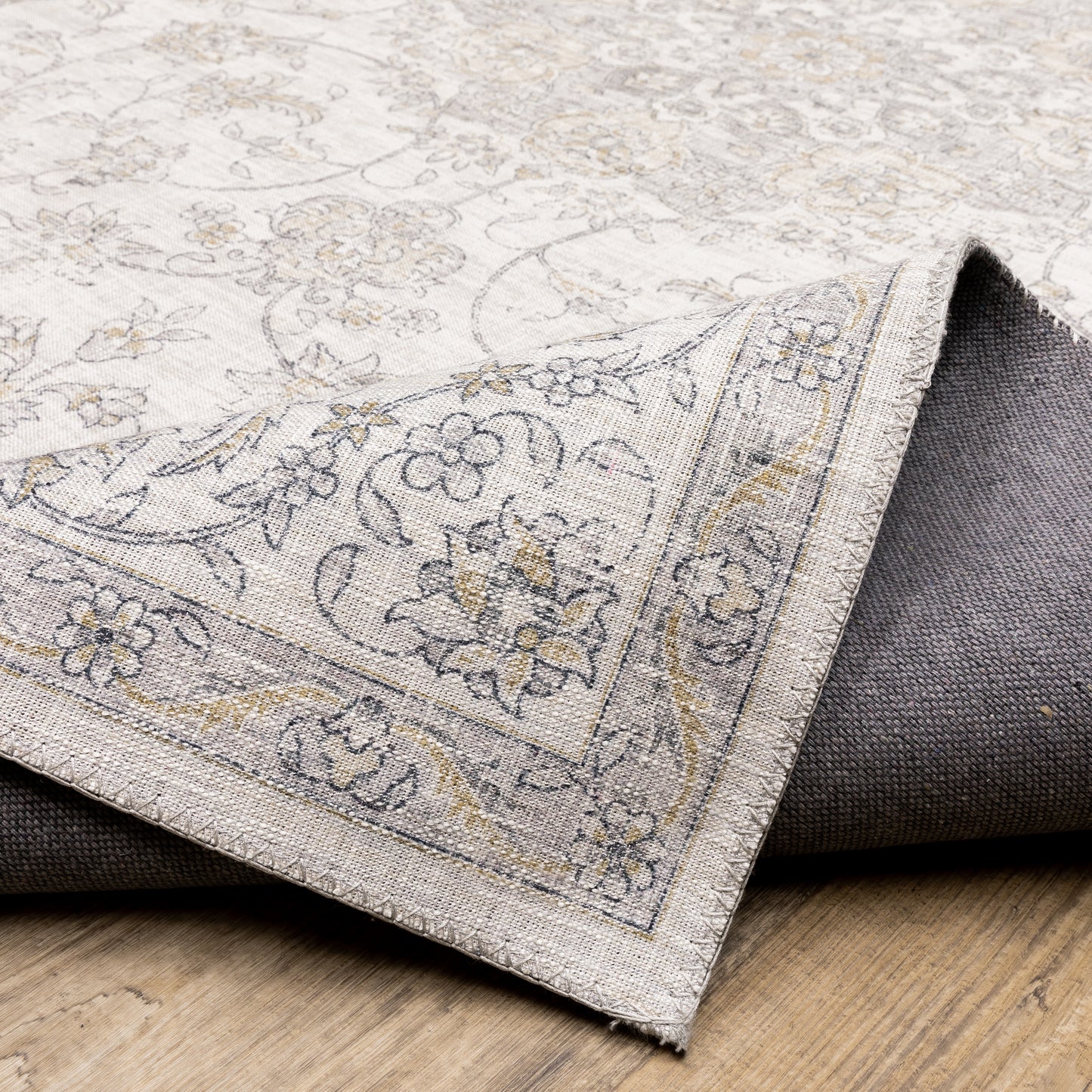 Myers Park Distressed Beige/ Gold Oriental Flat Weave Rug