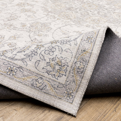 Myers Park Distressed Beige/ Gold Oriental Flat Weave Rug