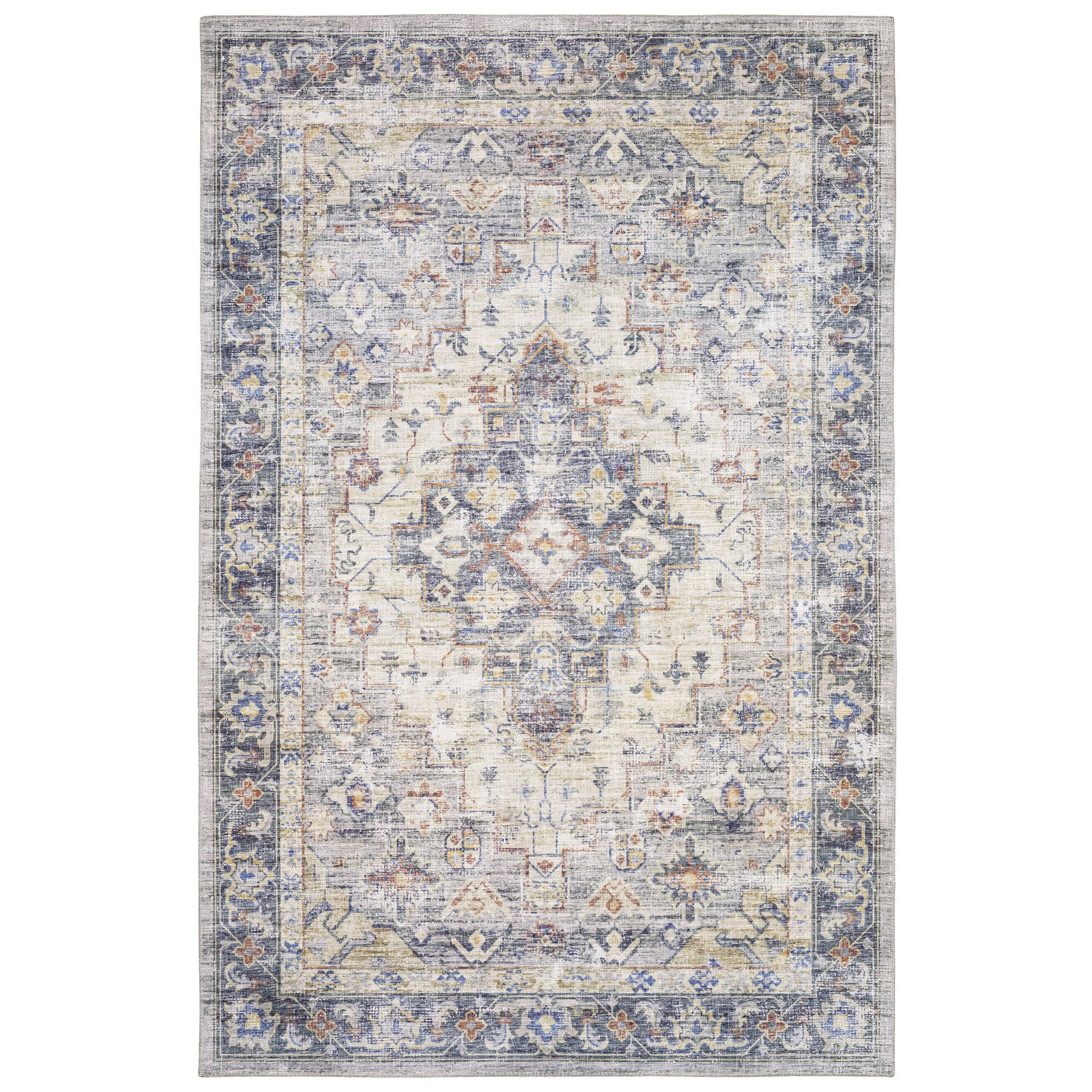Myers Park MYP02 Blue Distressed Rug