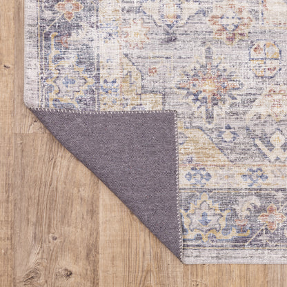 Myers Park Distressed Blue/ Gold Medallion Flat Weave Rug