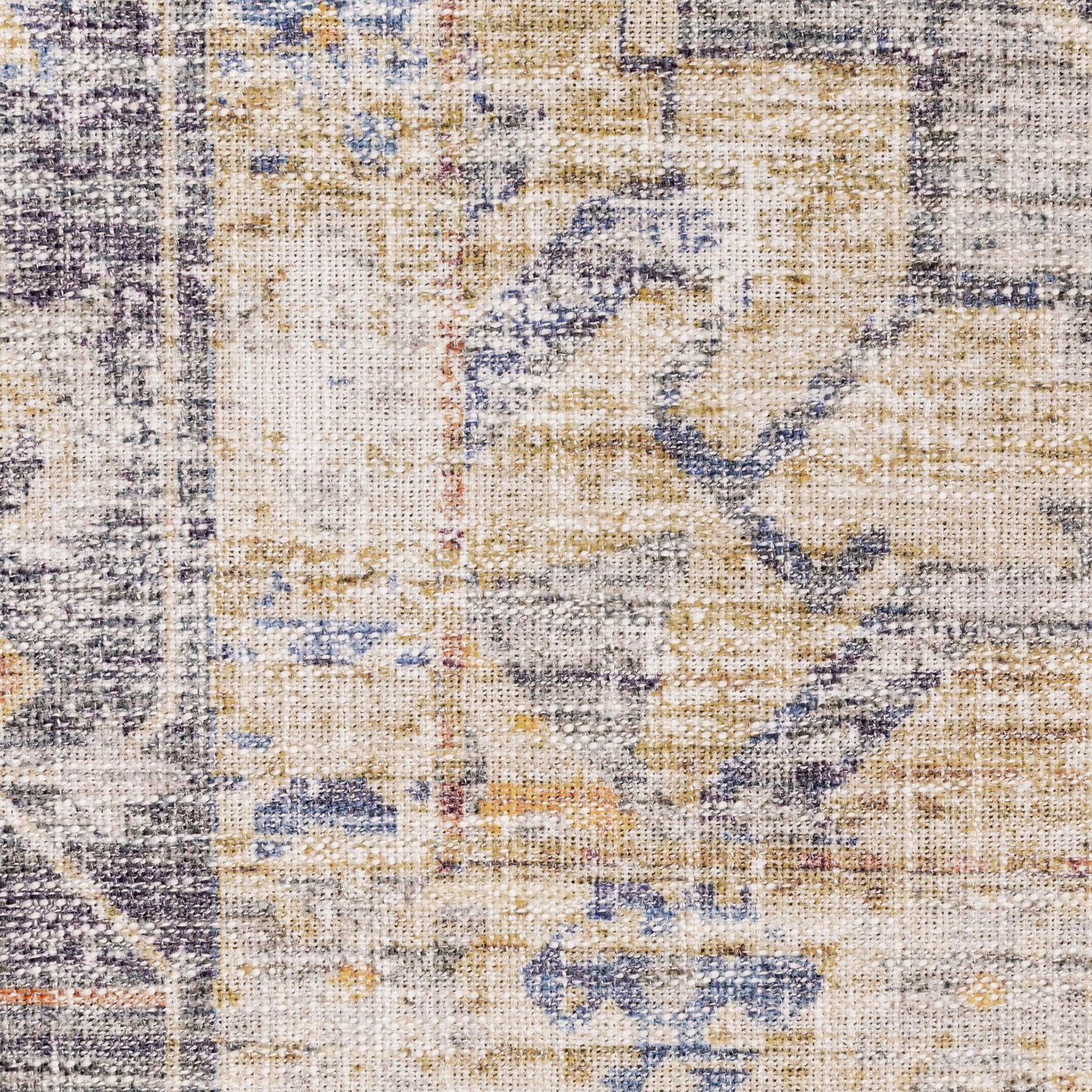 Myers Park Distressed Blue/ Gold Medallion Flat Weave Rug