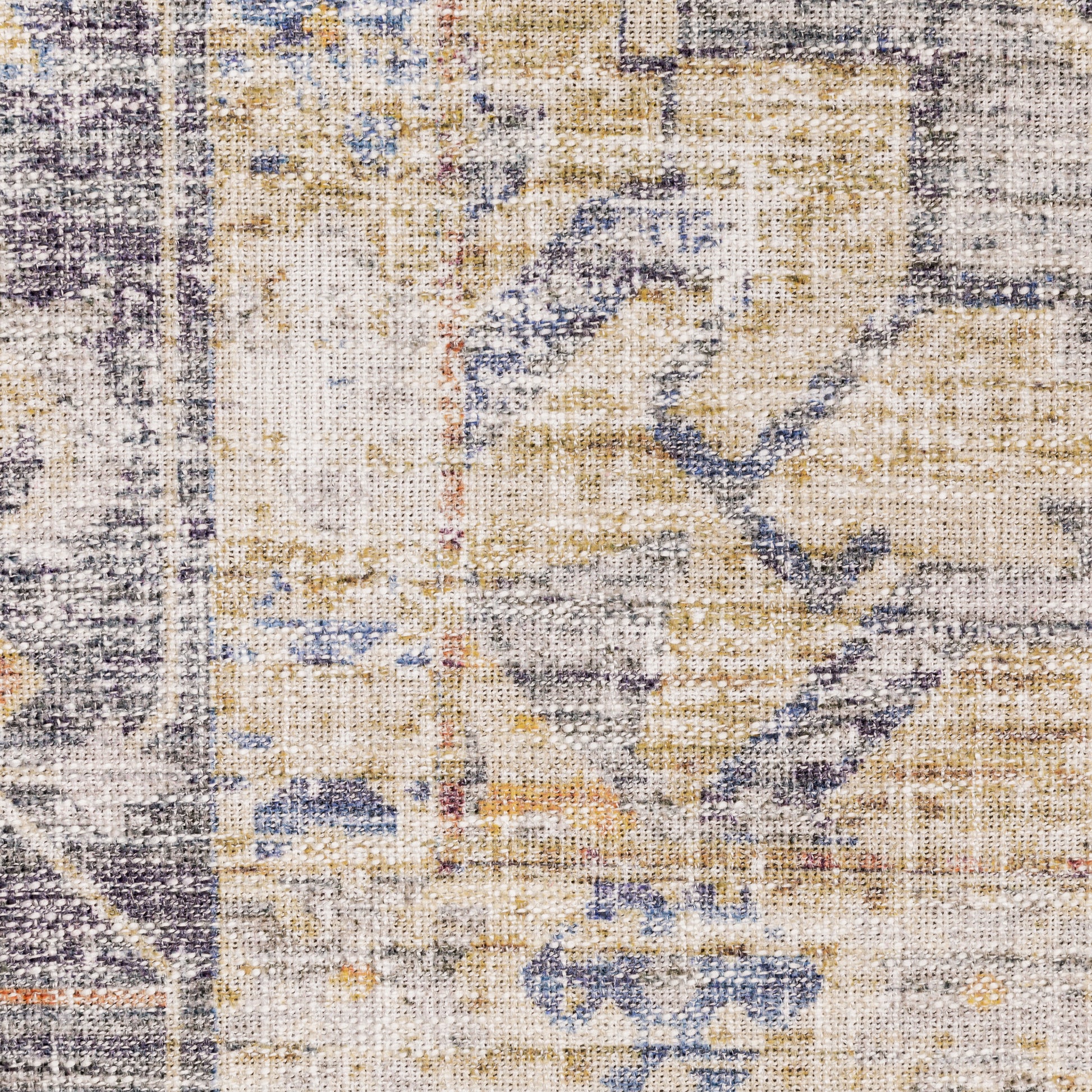 Myers Park Distressed Blue/ Gold Medallion Flat Weave Rug