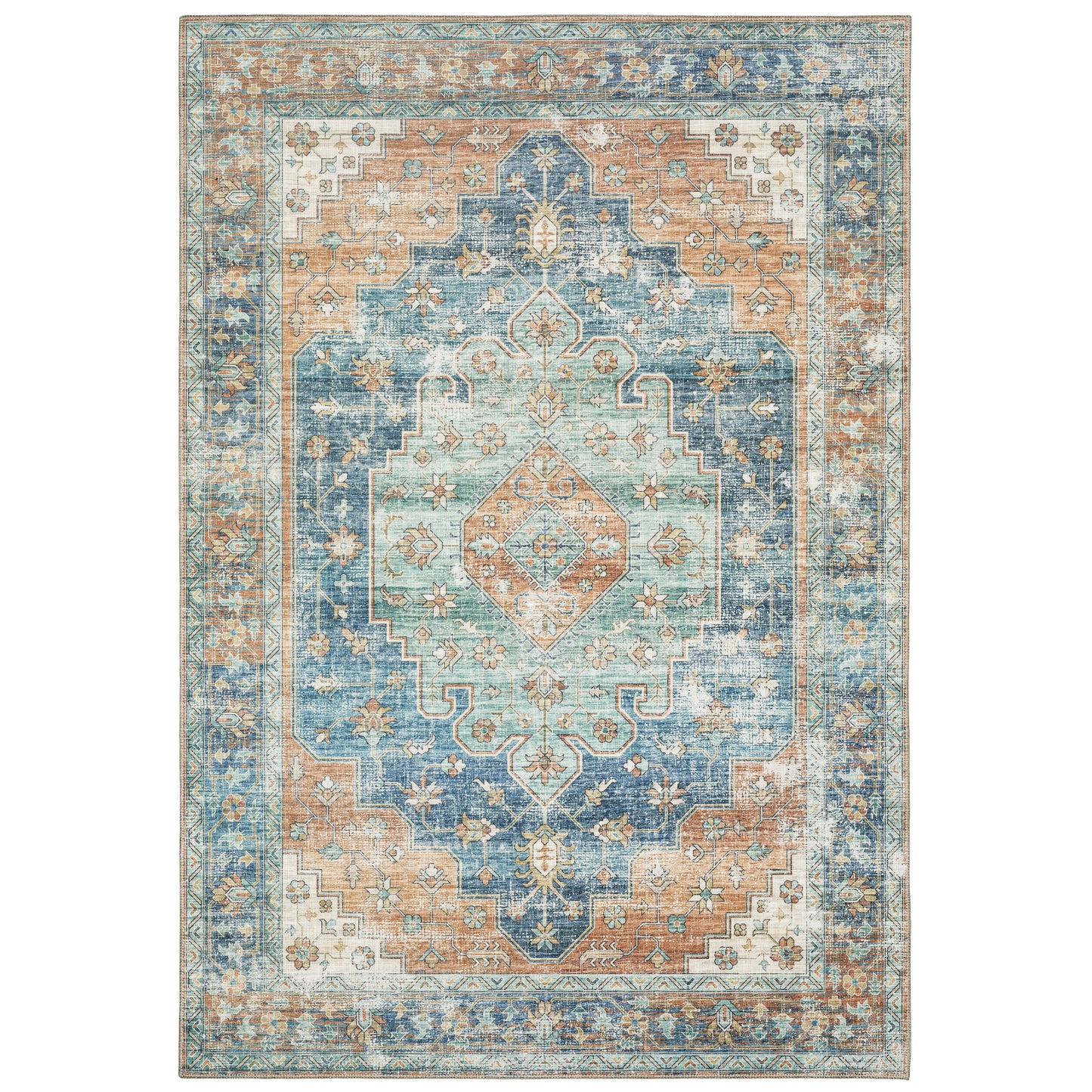 Myers Park MYP03 Rust Distressed Rug