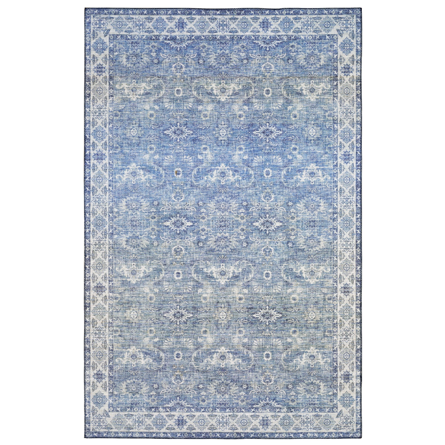 Myers Park MYP04 Blue Distressed Rug