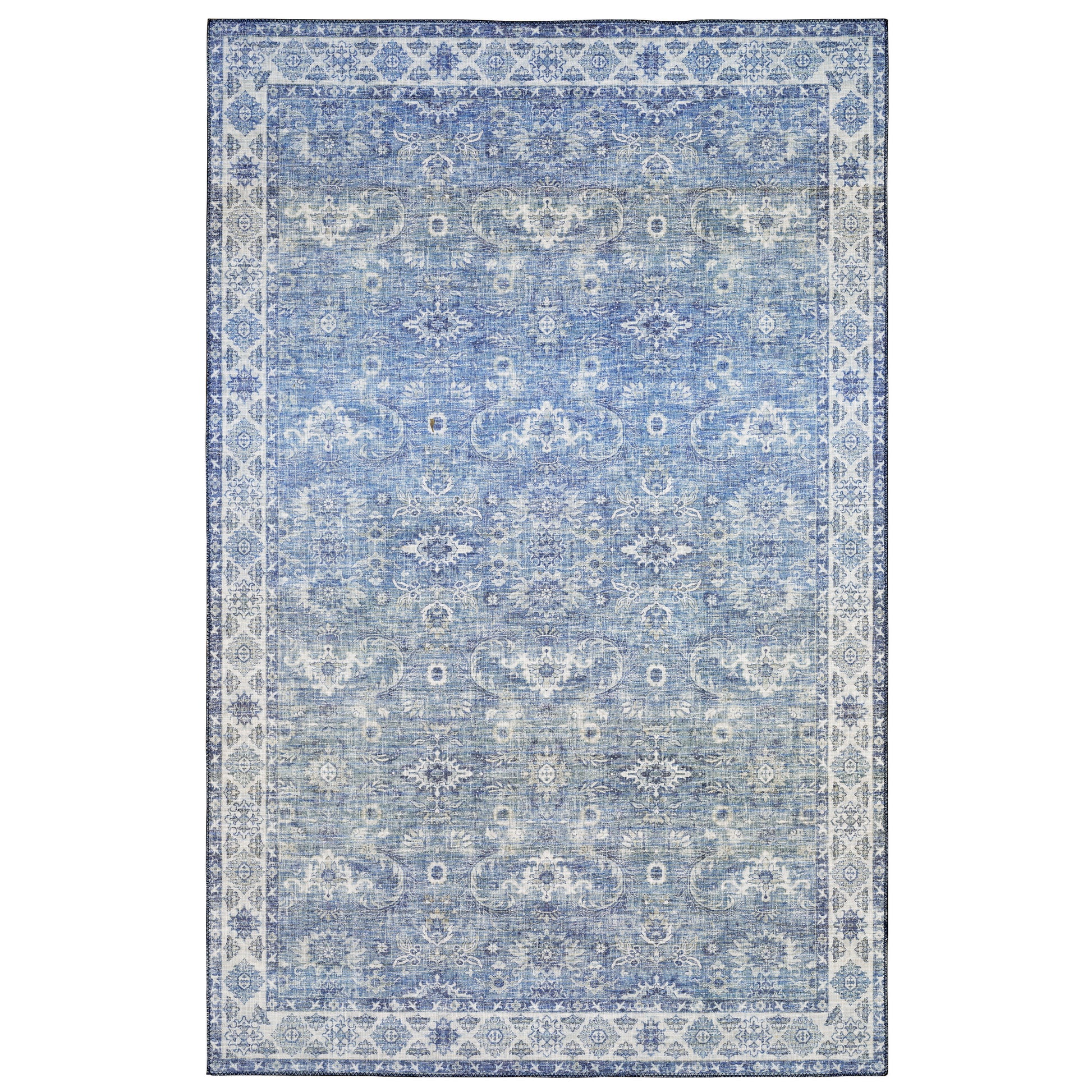 Myers Park MYP04 Blue Distressed Rug