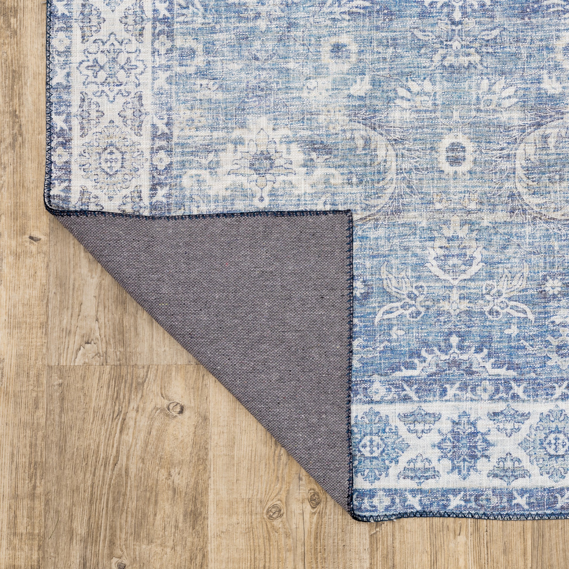 Myers Park Distressed Blue/ Ivory Oriental Flat Weave Rug