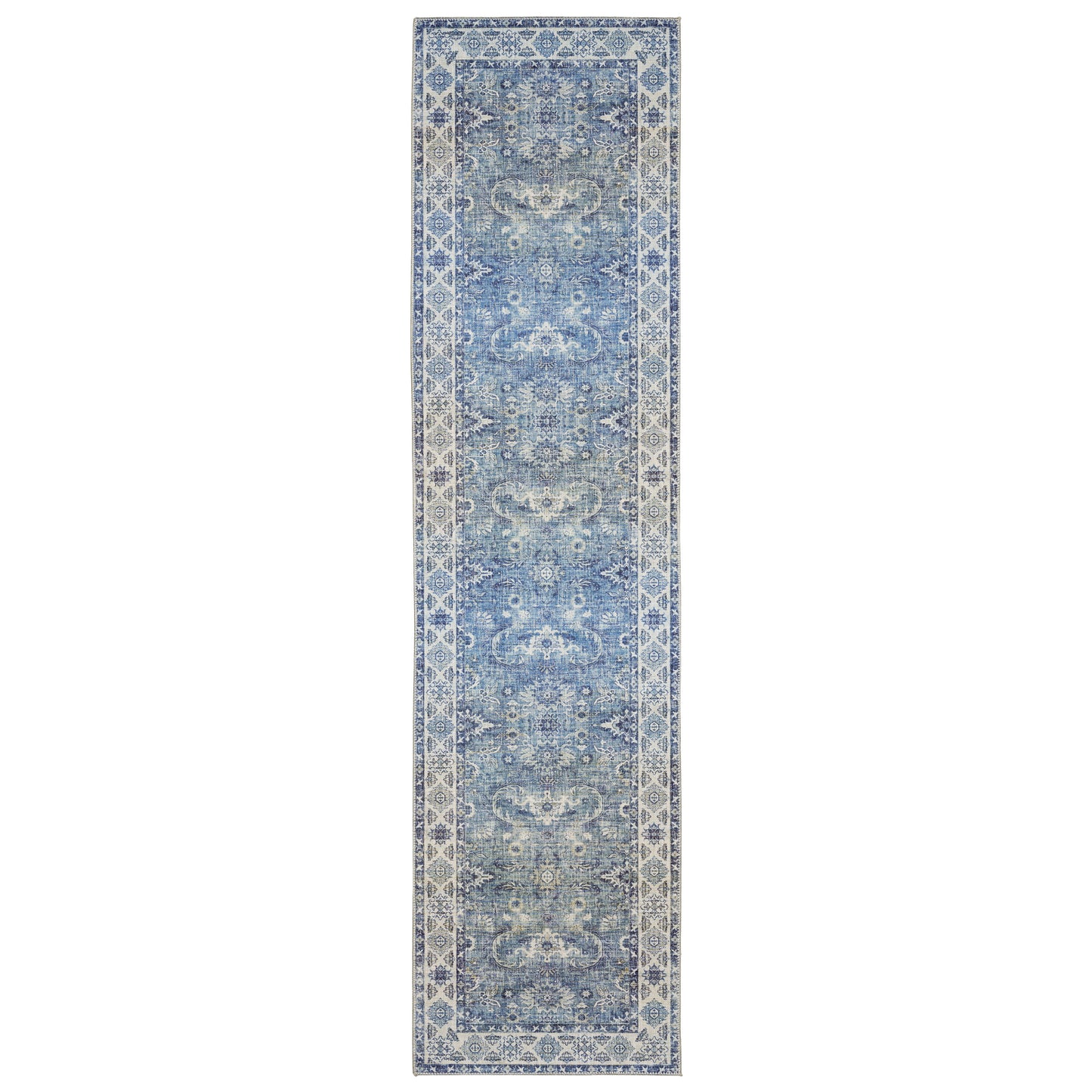 Myers Park Myp04 Blue/ Ivory Distressed Oriental Rug