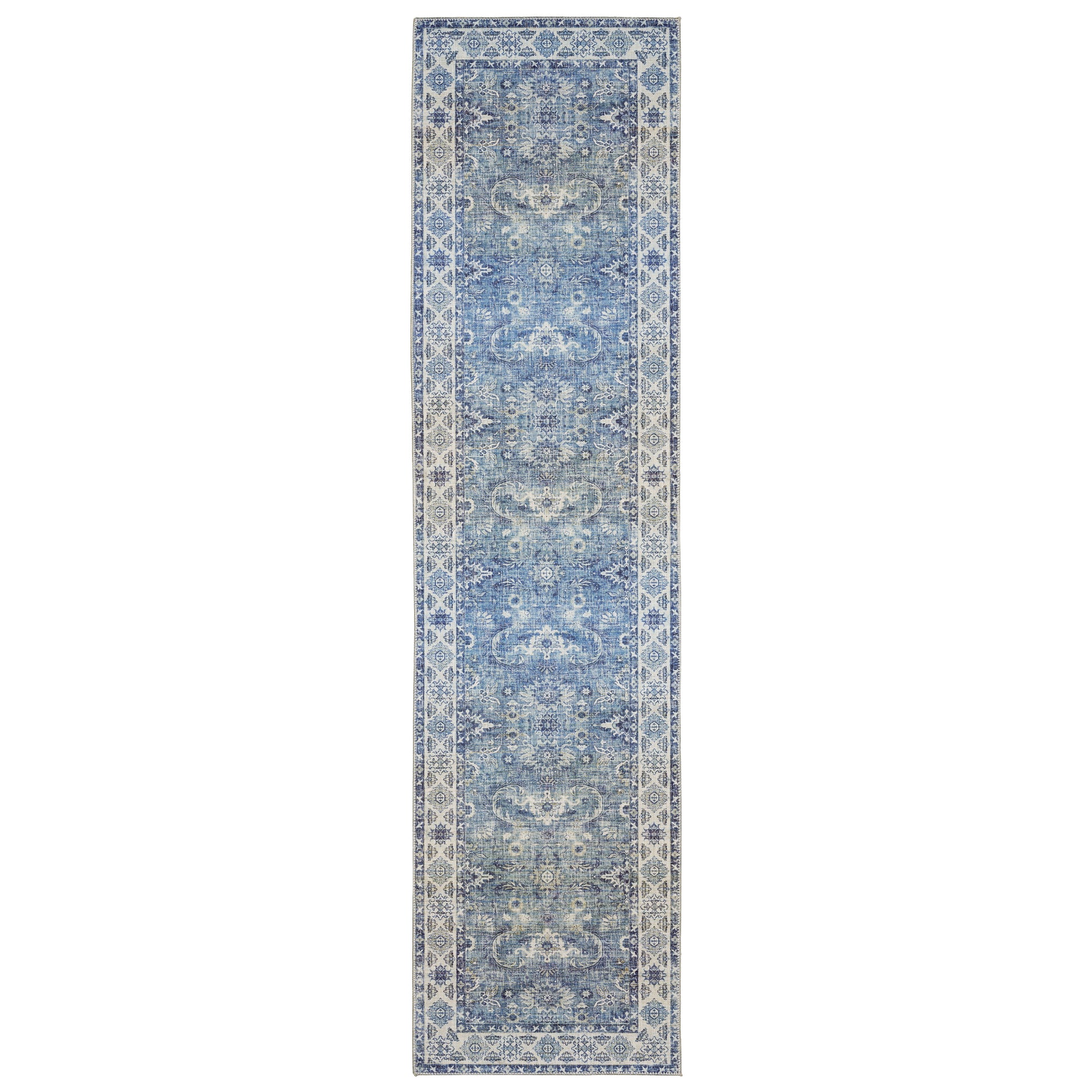 Myers Park Myp04 Blue/ Ivory Distressed Oriental Rug