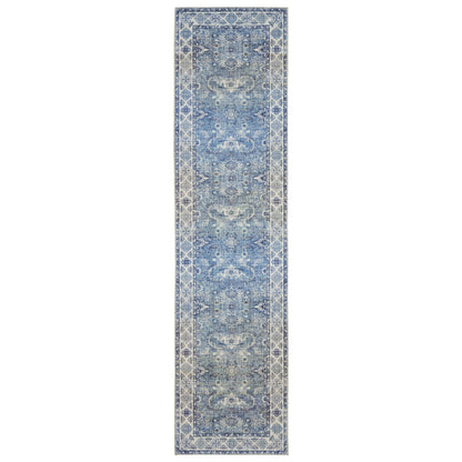 Myers Park Myp04 Blue/ Ivory Distressed Oriental Rug