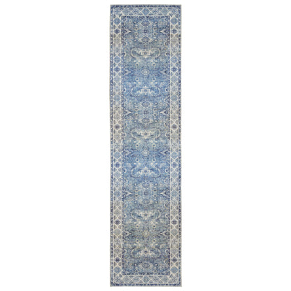 Myers Park MYP04 Blue Distressed Rug