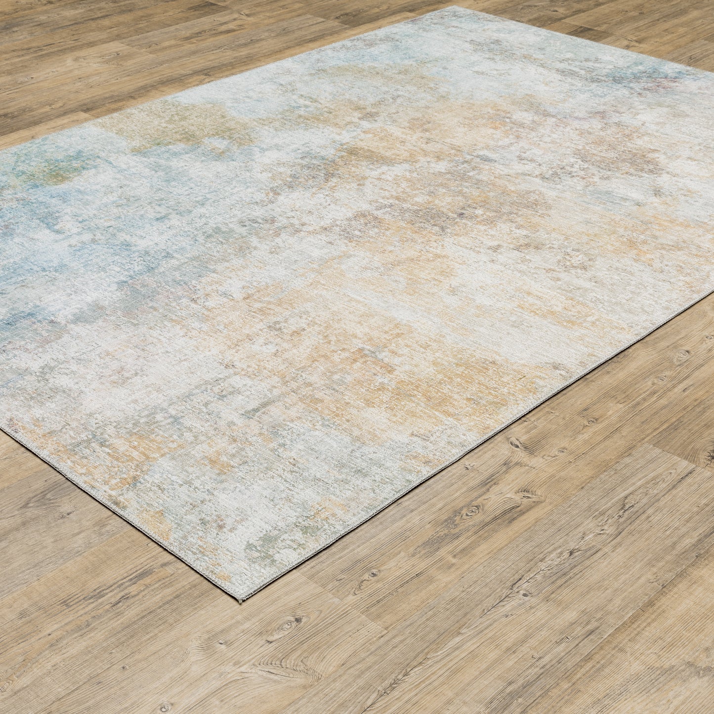 Myers Park Abstract Yellow/ Blue Flat Weave Rug
