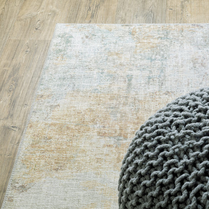 Myers Park Abstract Yellow/ Blue Flat Weave Rug
