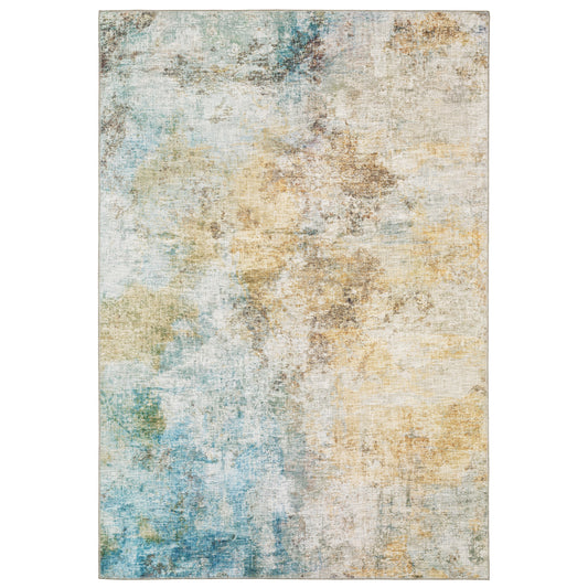 Myers Park MYP09 Yellow Abstract Rug