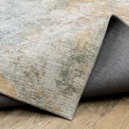Myers Park Abstract Yellow/ Blue Flat Weave Rug