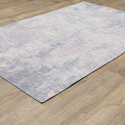 Myers Park Abstract Grey/ Blue Flat Weave Rug