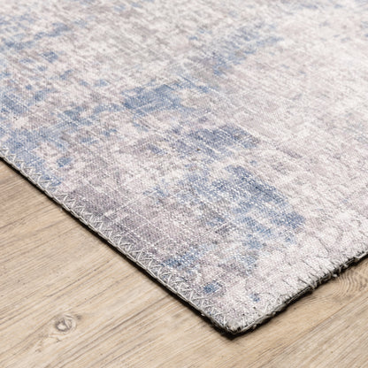 Myers Park Abstract Grey/ Blue Flat Weave Rug