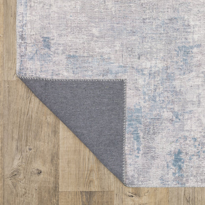 Myers Park Abstract Grey/ Blue Flat Weave Rug