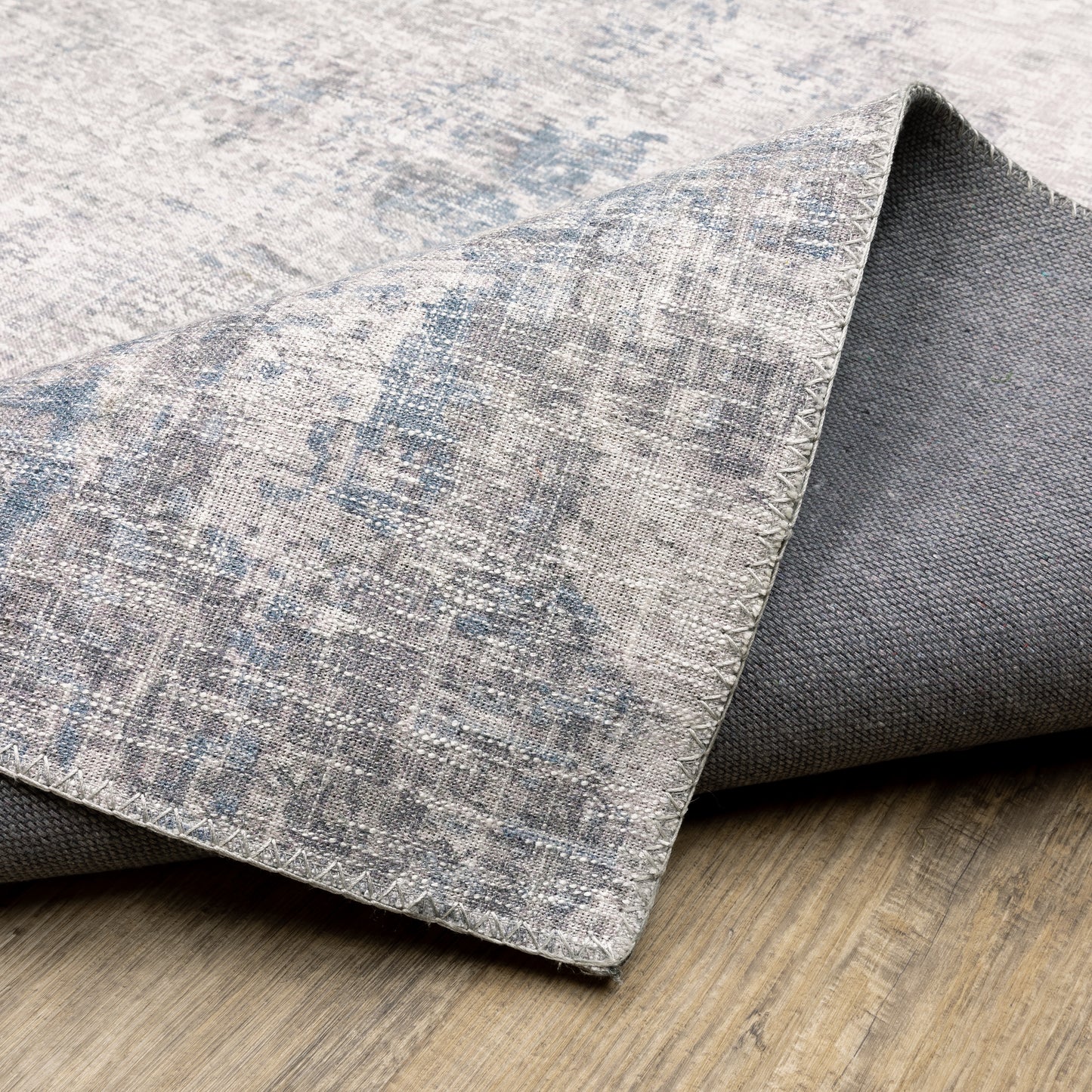 Myers Park Abstract Grey/ Blue Flat Weave Rug