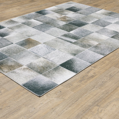 Myers Park Animal Grey/ Charcoal Geometric Flat Weave Rug