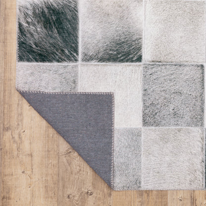 Myers Park Animal Grey/ Charcoal Geometric Flat Weave Rug