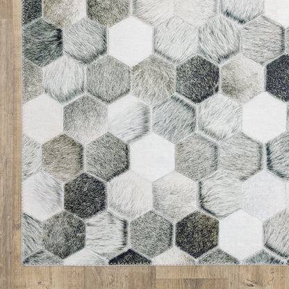 Myers Park Animal Grey/ Charcoal Geometric Flat Weave Rug