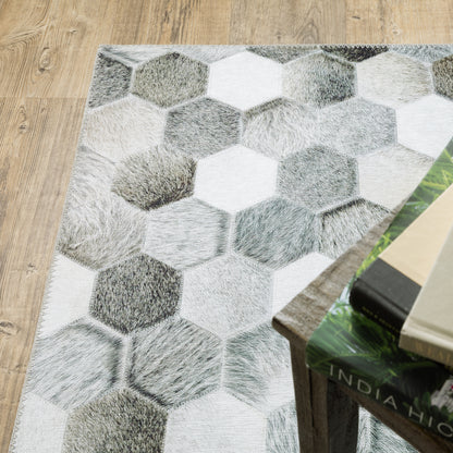 Myers Park Animal Grey/ Charcoal Geometric Flat Weave Rug