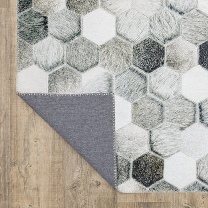 Myers Park Animal Grey/ Charcoal Geometric Flat Weave Rug