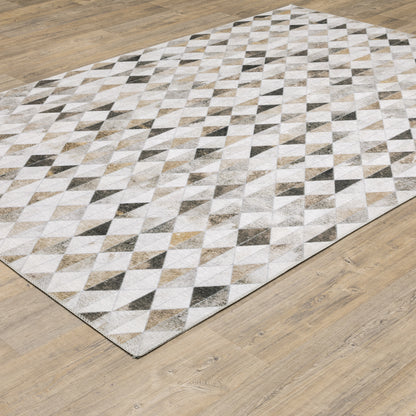 Myers Park Animal Beige/ Grey Geometric Flat Weave Rug