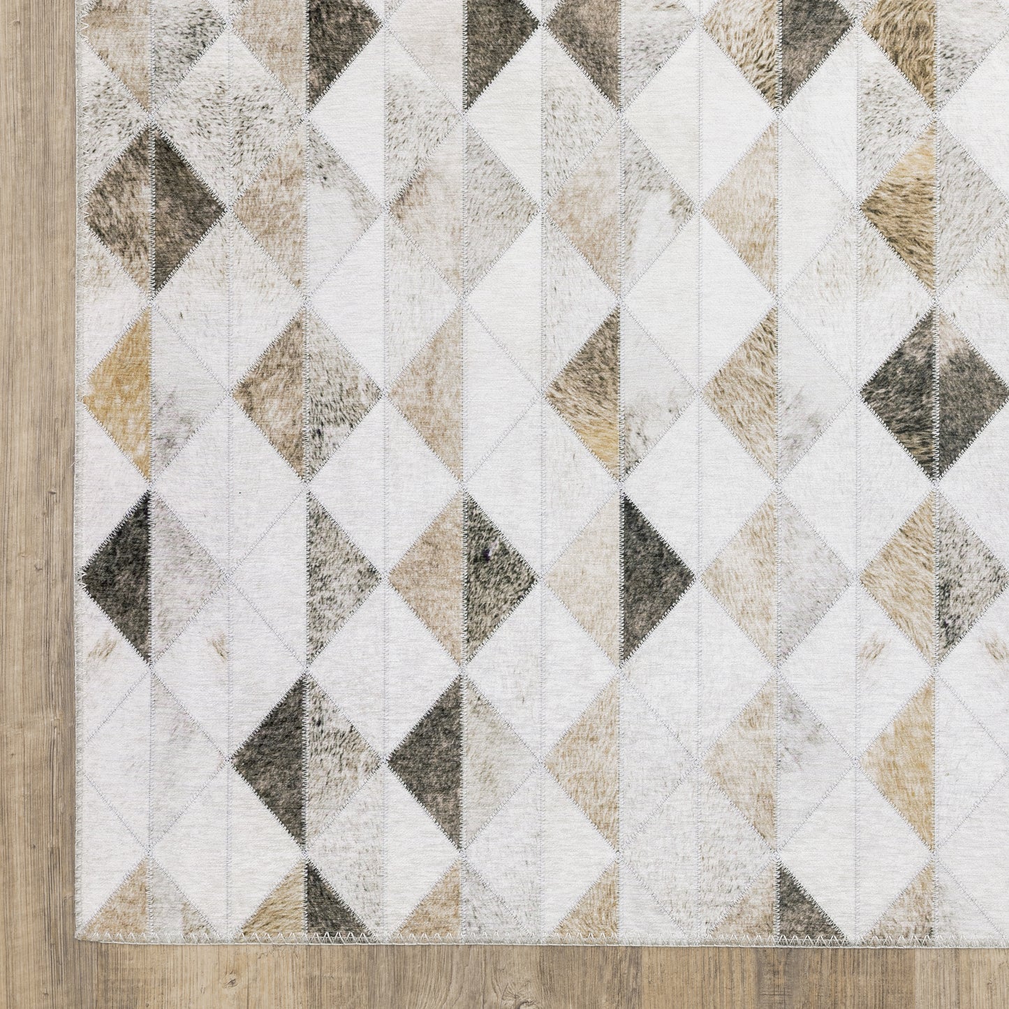 Myers Park Animal Beige/ Grey Geometric Flat Weave Rug