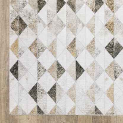 Myers Park Animal Beige/ Grey Geometric Flat Weave Rug