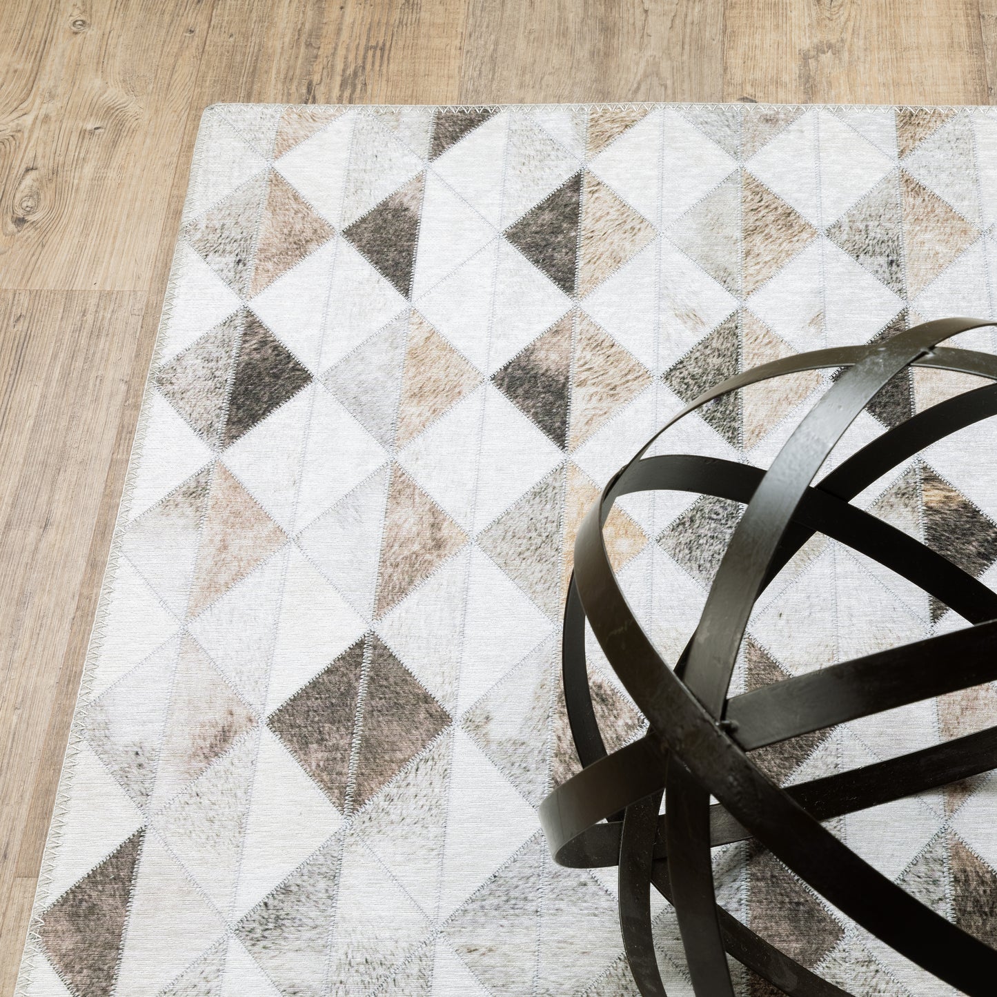 Myers Park Animal Beige/ Grey Geometric Flat Weave Rug