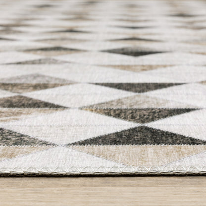 Myers Park Animal Beige/ Grey Geometric Flat Weave Rug
