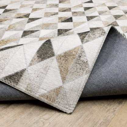 Myers Park Animal Beige/ Grey Geometric Flat Weave Rug