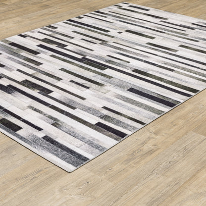 Myers Park Animal Grey/ Charcoal Geometric Flat Weave Rug