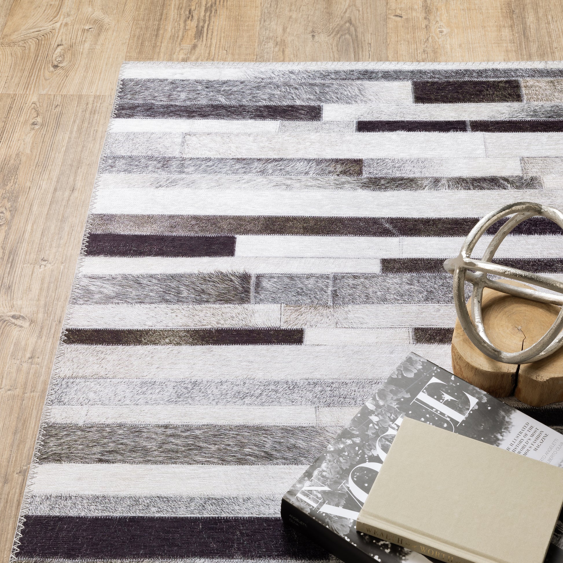 Myers Park Animal Grey/ Charcoal Geometric Flat Weave Rug
