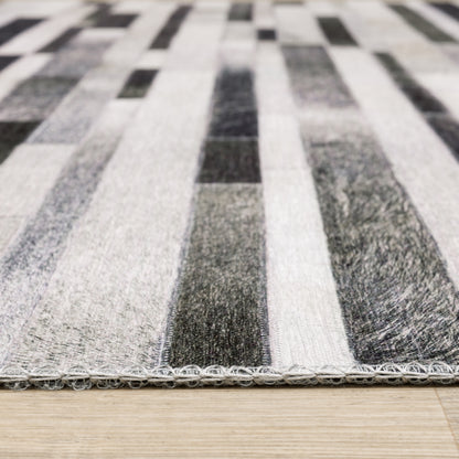 Myers Park Animal Grey/ Charcoal Geometric Flat Weave Rug