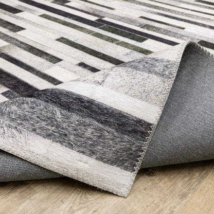 Myers Park Animal Grey/ Charcoal Geometric Flat Weave Rug