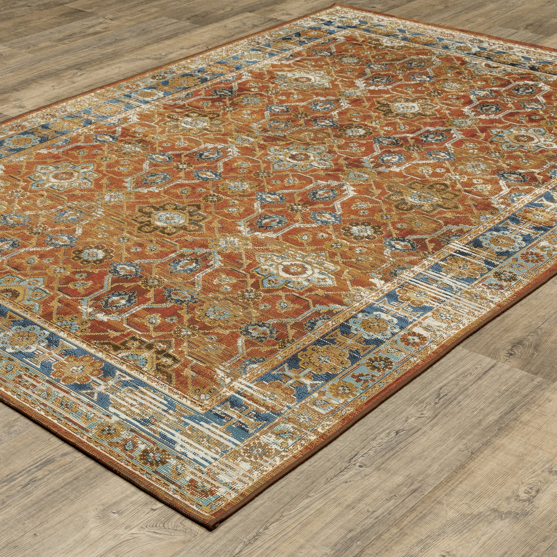 Naples 1204X Rust Distressed Rug