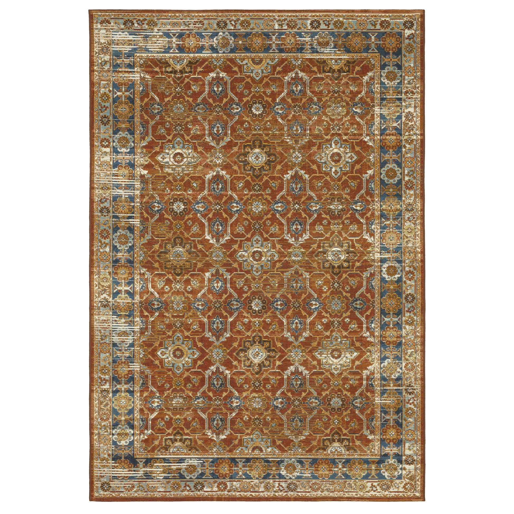 Naples 1204X Rust Distressed Rug