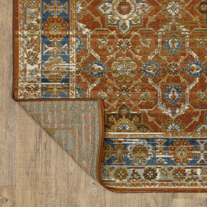 Naples Distressed Rust/ Blue Outdoor Flat Weave Rug