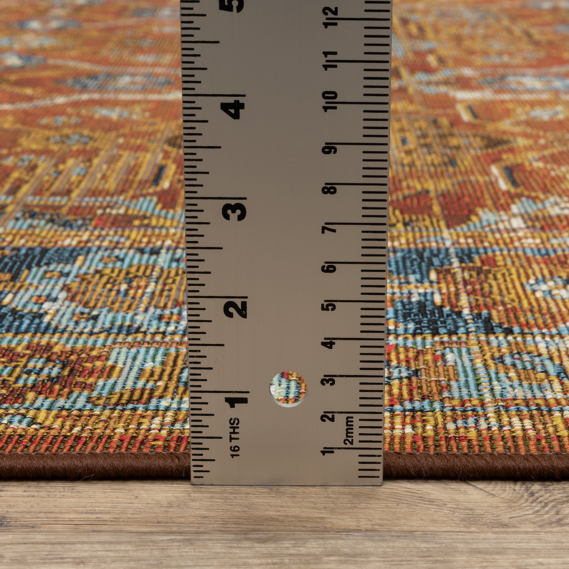 Naples Distressed Rust/ Blue Outdoor Flat Weave Rug