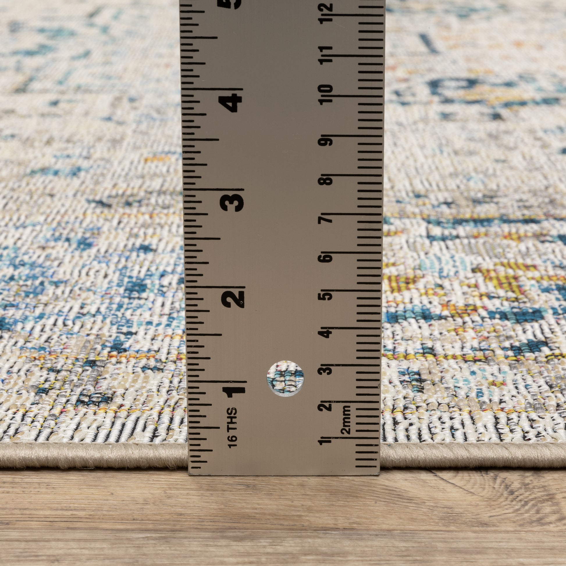 Naples Distressed Ivory/ Blue Outdoor Flat Weave Rug