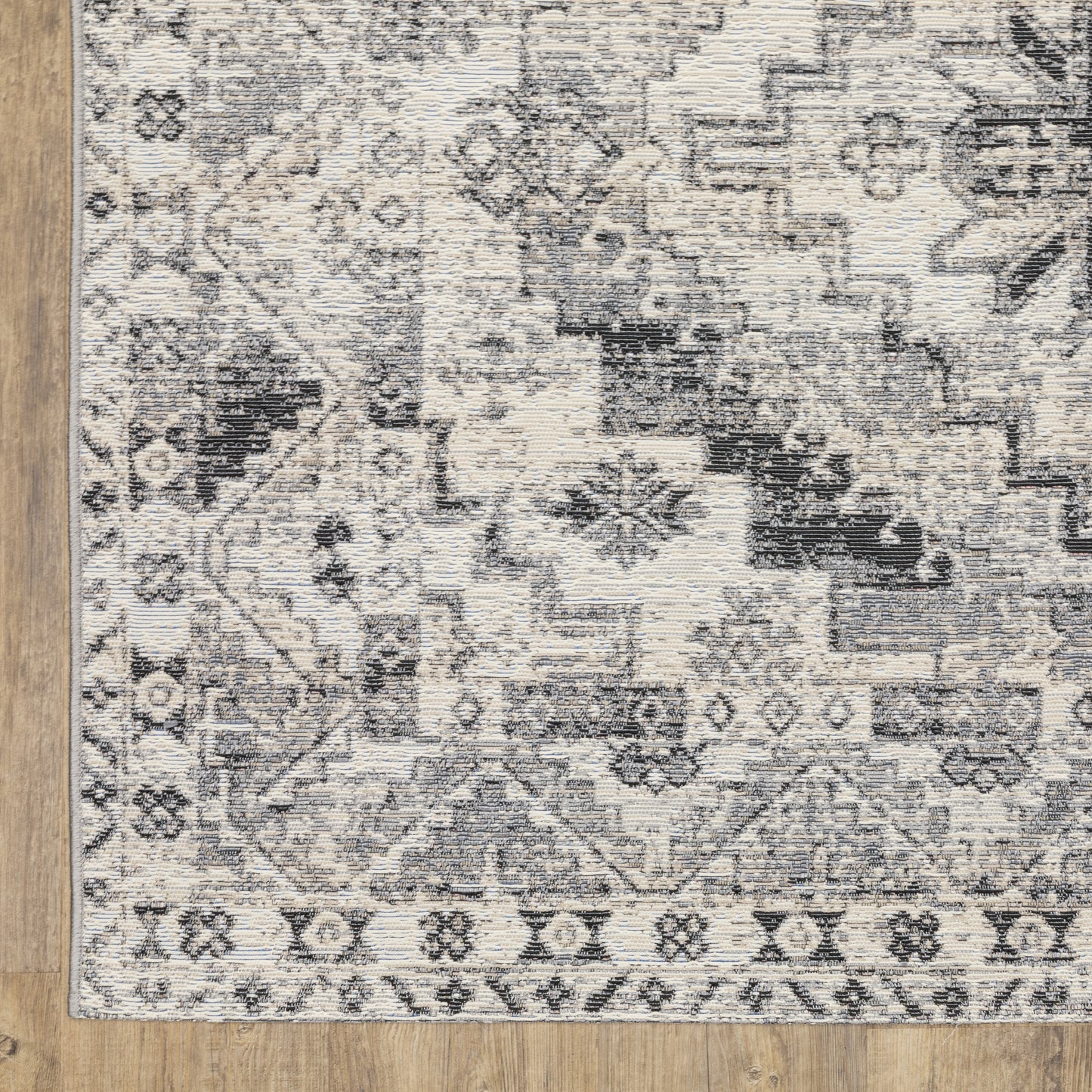 Naples Medallion Grey/ Ivory Outdoor Flat Weave Rug