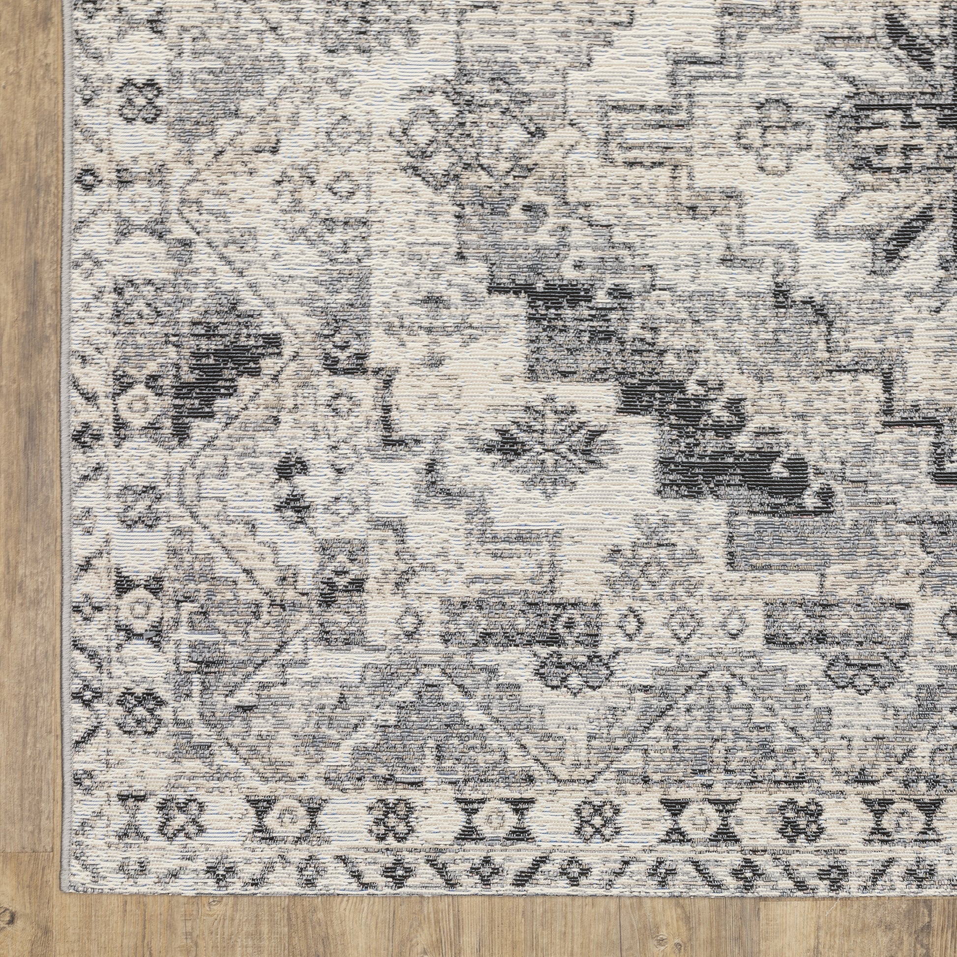 Naples Medallion Grey/ Ivory Outdoor Flat Weave Rug