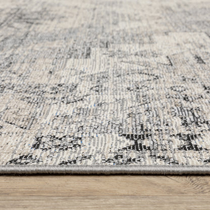 Naples Medallion Grey/ Ivory Outdoor Flat Weave Rug