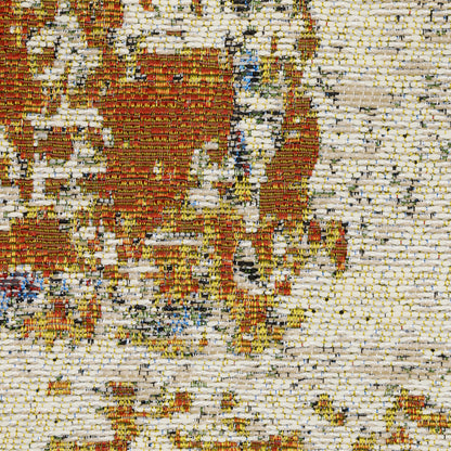 Naples Distressed Beige/ Orange Outdoor Flat Weave Rug