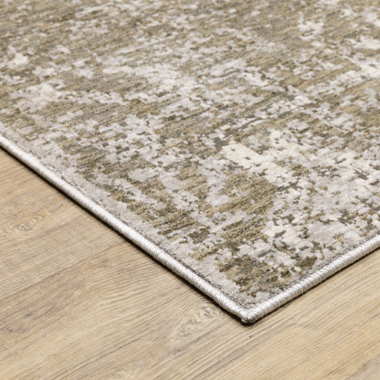 Nebulous Distressed Beige/ Grey Abstract Cut Pile Rug
