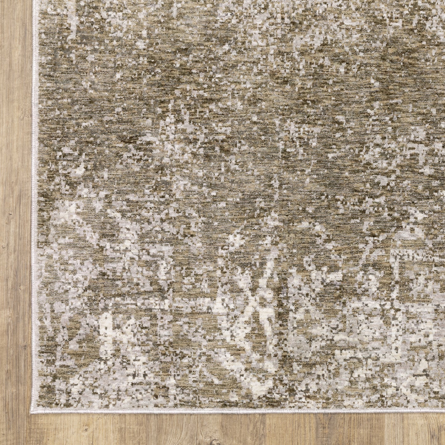 Nebulous Distressed Beige/ Grey Abstract Cut Pile Rug