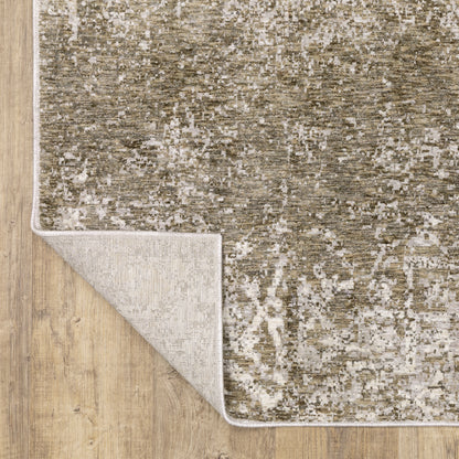 Nebulous Distressed Beige/ Grey Abstract Cut Pile Rug
