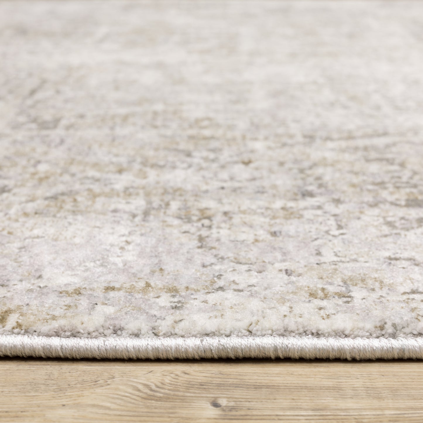 Nebulous Distressed Beige/ Grey Abstract Cut Pile Rug